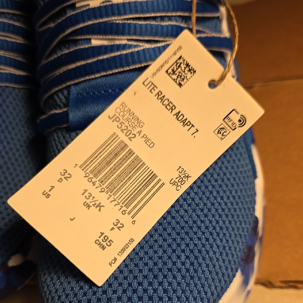 adidas Blue Kids Sneakers with Camouflage Sole - Picture 4 of 5